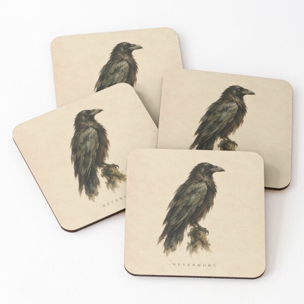 Item preview, Nevermore Raven Ink Illustration | Dark Academia Wall Art | Gothic Literary Print designed and sold by FixationStudio.