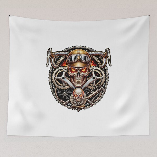Item preview, Vintage Cycling Skull with Leather Helmet designed and sold by RICAMTP.