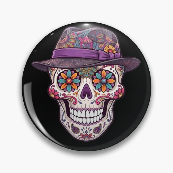 Item preview, Day of the Dead Skull with Fedora Hat designed and sold by BajioAmigos.