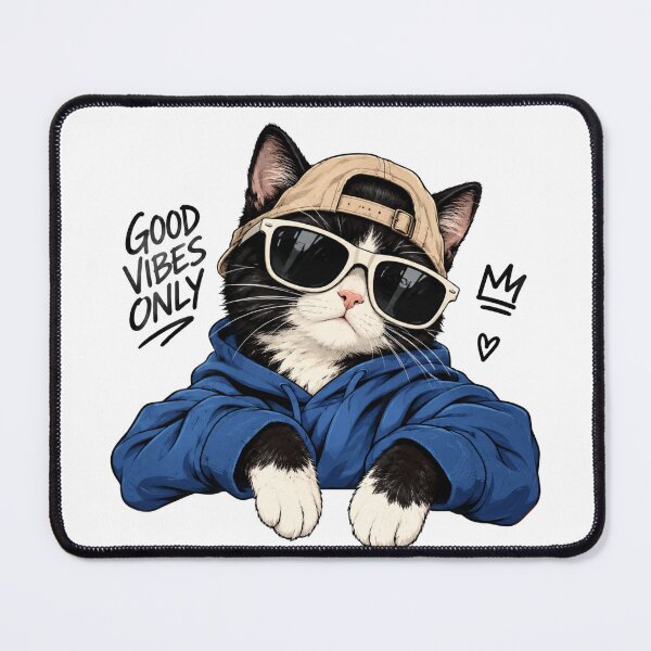 Item preview, Cool Cat Good Vibes Only Streetwear designed and sold by ThePrintArt.