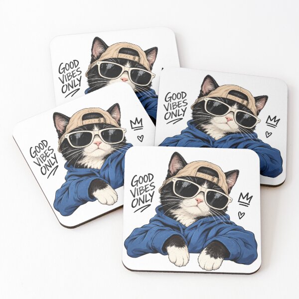 Item preview, Cool Cat Good Vibes Only Streetwear designed and sold by ThePrintArt.