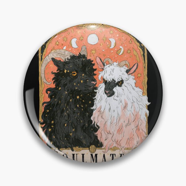 Item preview, Soulmates Vintage Goats Tarot Card | Dark Academia Occult Astrology Art designed and sold by kuwagatamushi.
