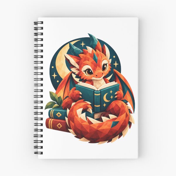 Item preview, Cozy Dragon Reader – Geometric Fantasy Book Lover Art designed and sold by Digital Culture Studio.