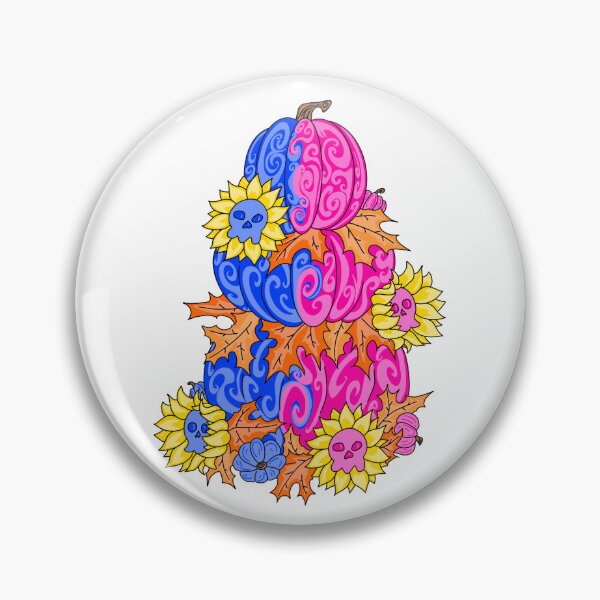 Item preview, Pumpkin And Skull Pink And Blue  designed and sold by missmann.