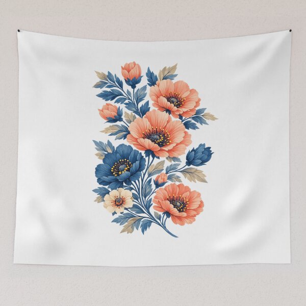 Item preview, Coral Poppy Floral Bouquet designed and sold by MichalHau.