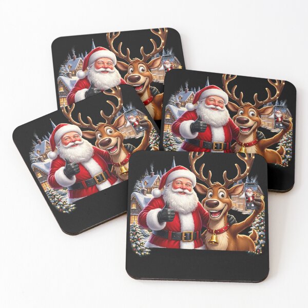 Item preview, Santa Reindeer Selfie at the North Pole Funny Christmas designed and sold by w66aboo.