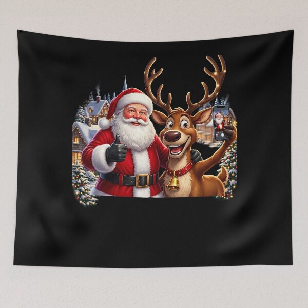 Item preview, Santa Reindeer Selfie at the North Pole Funny Christmas designed and sold by w66aboo.