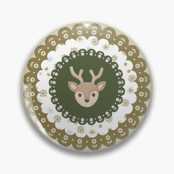Item preview, Rustic Golden Brown Reindeer Vintage Lace Christmas Ornament Art designed and sold by Liberarteprint.