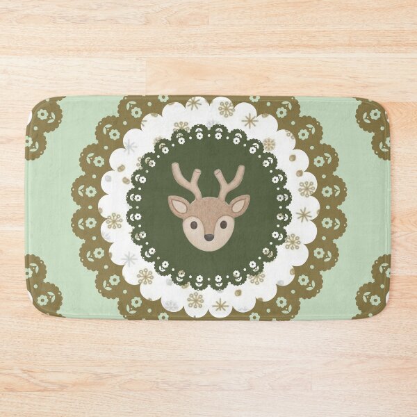 Item preview, Rustic Golden Brown Reindeer Vintage Lace Christmas Ornament Art designed and sold by Liberarteprint.