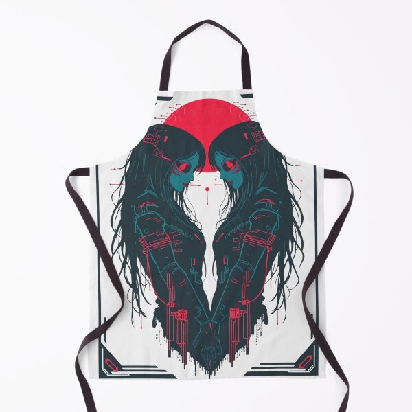 Item preview, Cyberpunk Twin Androids - Neon Retro Sci-Fi Heart Art designed and sold by ERODED SELF.