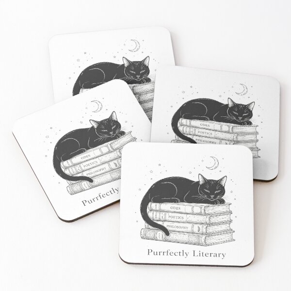 Item preview, Purrfectly Literary Black Cat Book Lover Shirt designed and sold by ApparelOutpost.