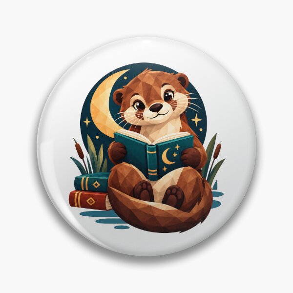 Item preview, Cozy Otter Reader – Geometric Book Lover Moon Art designed and sold by Digital Culture Studio.