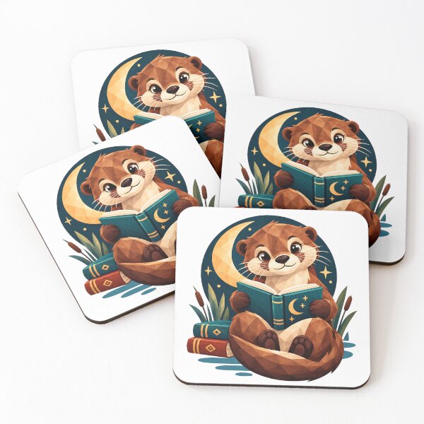 Item preview, Cozy Otter Reader – Geometric Book Lover Moon Art designed and sold by Digital Culture Studio.