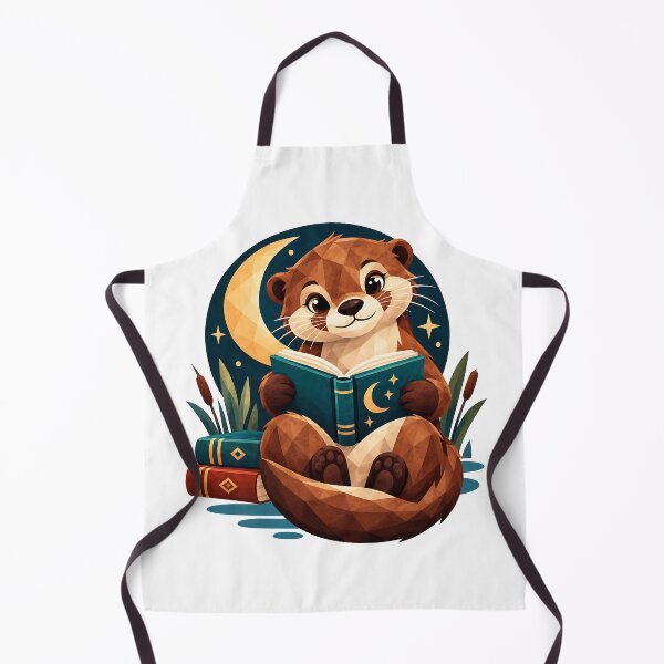 Item preview, Cozy Otter Reader – Geometric Book Lover Moon Art designed and sold by Digital Culture Studio.