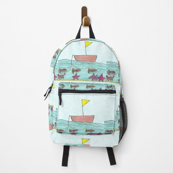 Item preview, Cute Fishing Boat Hand drawn watercolor and ink designed and sold by Boy and Belugee Studio.