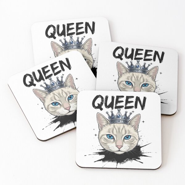 Item preview, White Cat Queen Crown Grunge Art designed and sold by PetalsPaws.