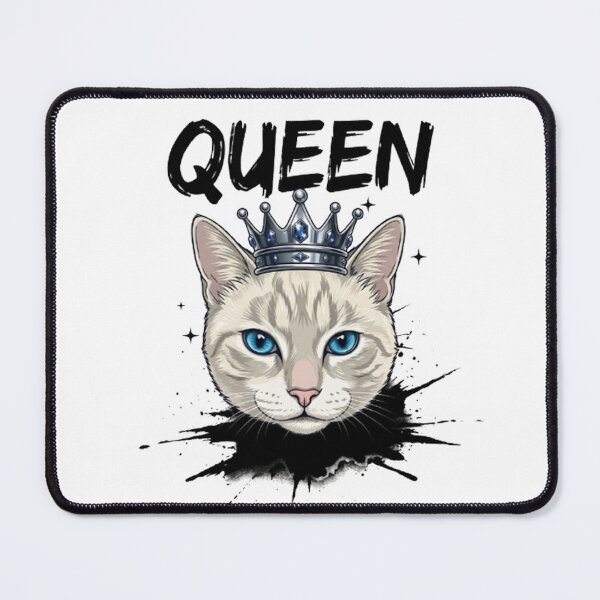 Item preview, White Cat Queen Crown Grunge Art designed and sold by PetalsPaws.