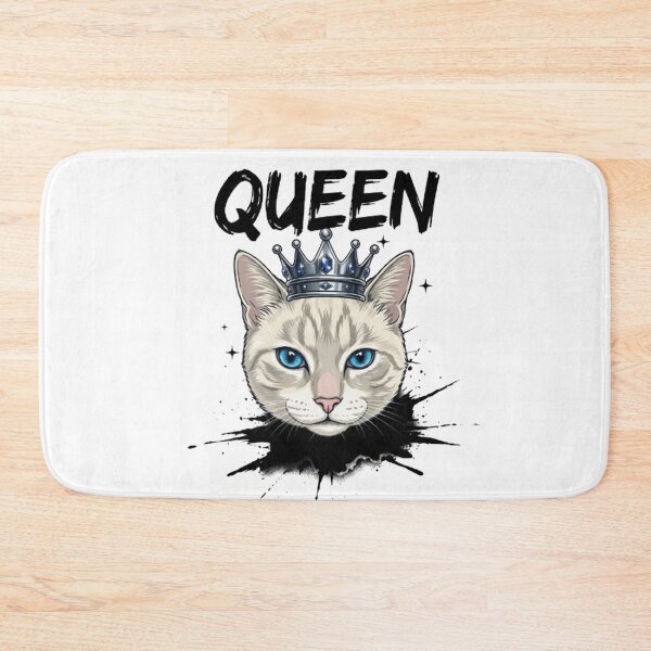 Item preview, White Cat Queen Crown Grunge Art designed and sold by PetalsPaws.
