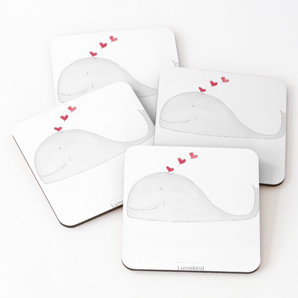 Item preview, Whale with Hearts - Gentle Nursery Watercolor Wall Art designed and sold by lumekind.