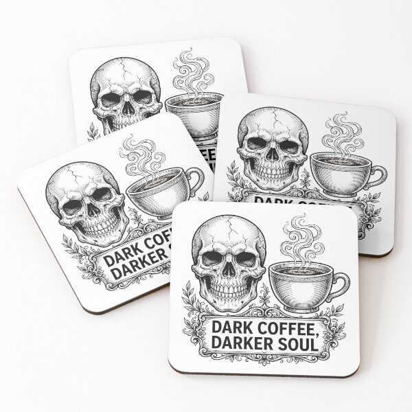 Item preview, Dark Coffee Darker Soul Gothic Skull Coffee Shirt designed and sold by ApparelOutpost.