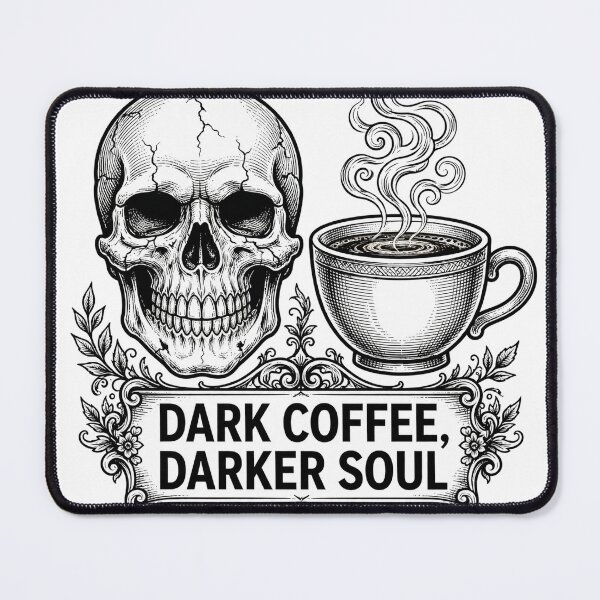 Item preview, Dark Coffee Darker Soul Gothic Skull Coffee Shirt designed and sold by ApparelOutpost.