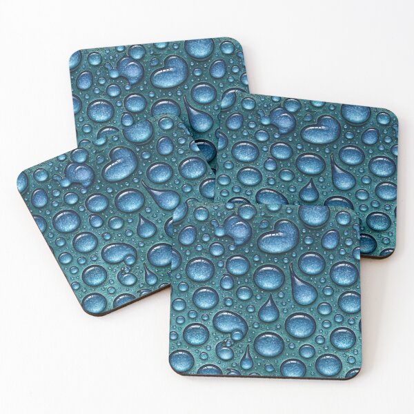 Item preview, Macro Blue Water Beads on Textured Surface designed and sold by Piotrek0001.