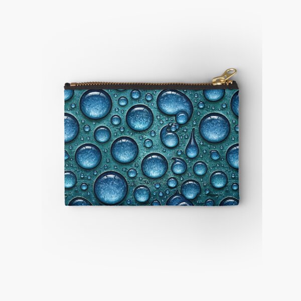 Item preview, Macro Blue Water Beads on Textured Surface designed and sold by Piotrek0001.