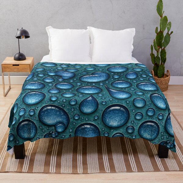 Item preview, Macro Blue Water Beads on Textured Surface designed and sold by Piotrek0001.