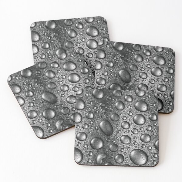 Item preview, Metallic Chrome Water Beads on Dark Steel designed and sold by Piotrek0001.