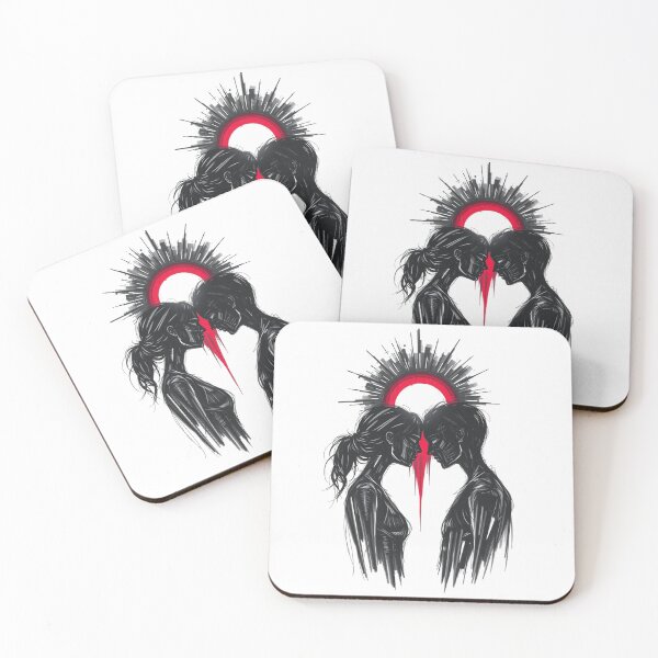 Item preview, Cyberpunk Lovers Silhouette - Dark Glitch Art Romance designed and sold by ERODED SELF.