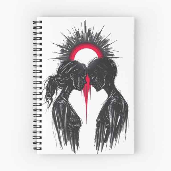 Item preview, Cyberpunk Lovers Silhouette - Dark Glitch Art Romance designed and sold by ERODED SELF.