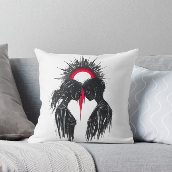 Item preview, Cyberpunk Lovers Silhouette - Dark Glitch Art Romance designed and sold by ERODED SELF.