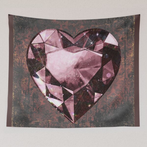 Item preview, Heart-Shaped Faceted Red Diamond Dark Academia Art designed and sold by Ghoul Enterprises.