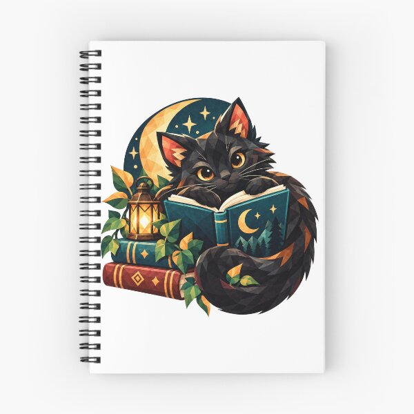 Item preview, Black Cat Reader – Geometric Book Lover Moon Art designed and sold by Digital Culture Studio.