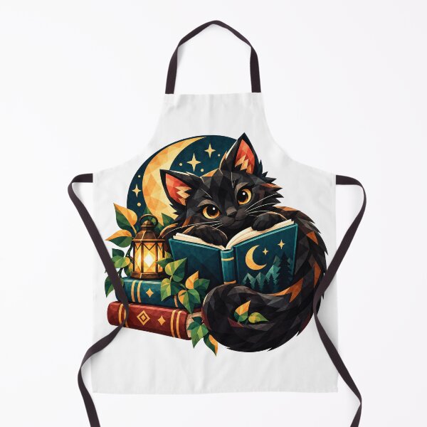 Item preview, Black Cat Reader – Geometric Book Lover Moon Art designed and sold by Digital Culture Studio.