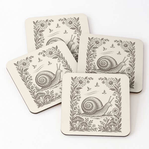 Item preview, Snail Birds Mushrooms Floral Woodland Vintage   designed and sold by Y-Vibes.