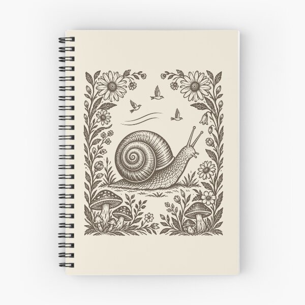Item preview, Snail Birds Mushrooms Floral Woodland Vintage   designed and sold by Y-Vibes.