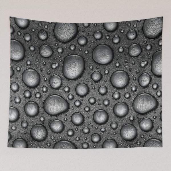 Item preview, Monochrome Dark Silver Raindrop Beads Art designed and sold by Piotrek0001.