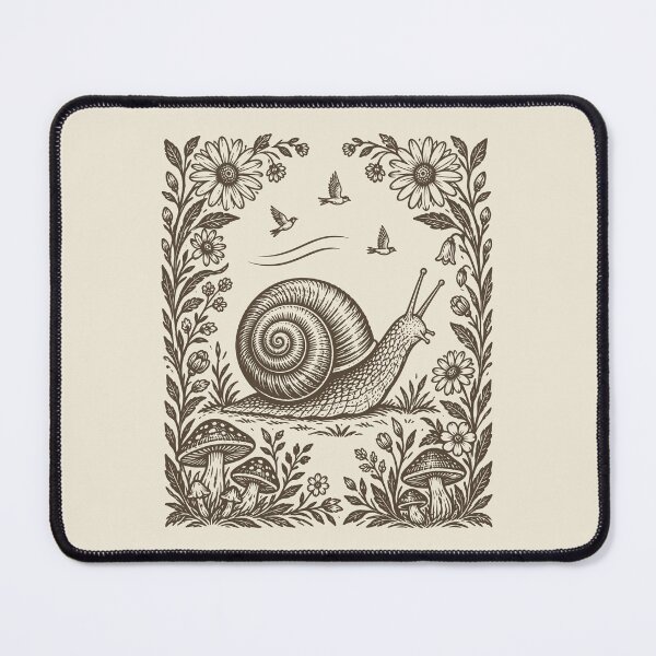 Item preview, Snail Birds Mushrooms Floral Woodland Vintage designed and sold by Y-Vibes.