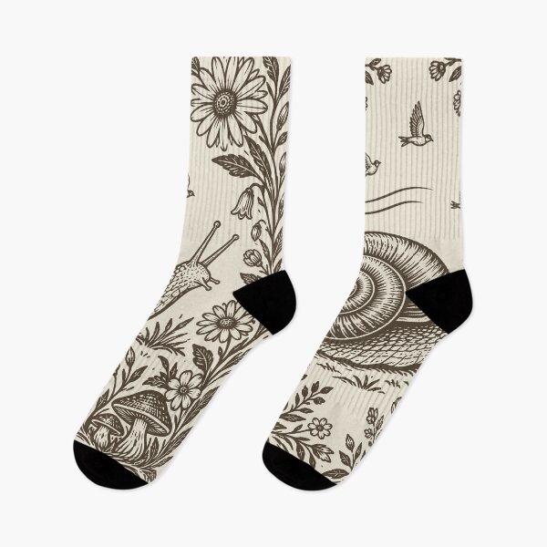 Item preview, Snail Birds Mushrooms Floral Woodland Vintage   designed and sold by Y-Vibes.
