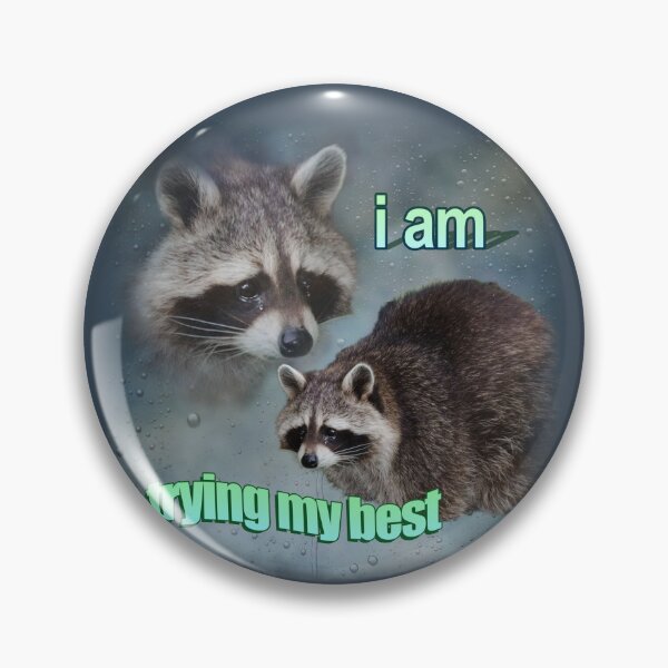 Item preview, I am trying my best raccoon word art meme designed and sold by snazzyseagull.