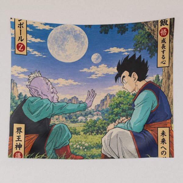 Item preview, Elder Kai Unlocks Gohan Potential DBZ Ukiyo-e (HIGH-QUALITY) designed and sold by ShawnMorrisDesigns.