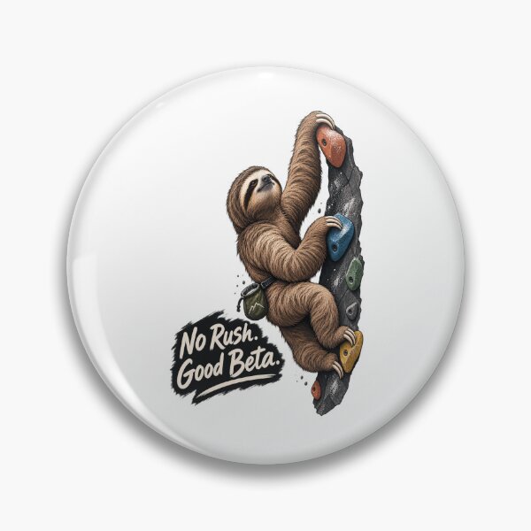Artikelvorschau, Faultier Bouldering – No Rush. Good Beta. | Lustiges Klettershirt für Boulderer entworfen und verkauft von Animal Puns.