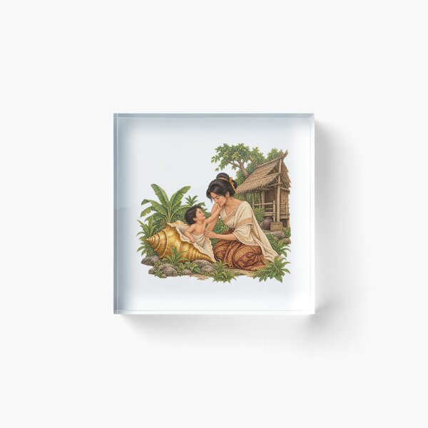 Item preview, Sang Thong — The Golden Conch Thai Folk Tale Art designed and sold by Larkfound Studio.
