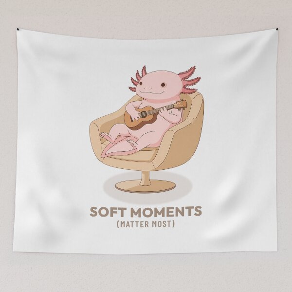 Item preview, Axolotl Playing Ukulele Peaceful Vintage Aesthetic designed and sold by COZY VINTAGE animal.