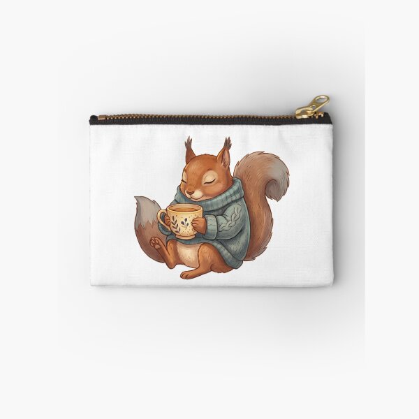 Item preview, Cozy Squirrel in Teal Sweater with Floral Teacup designed and sold by Tamer ⭐⭐⭐⭐⭐.