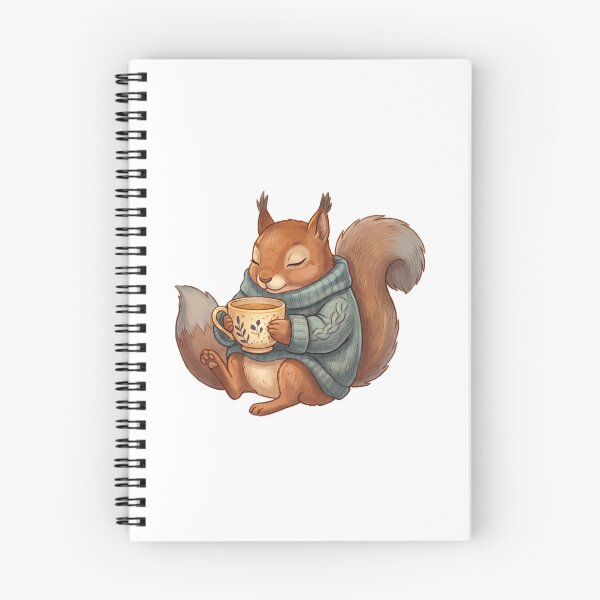 Item preview, Cozy Squirrel in Teal Sweater with Floral Teacup designed and sold by Tamer ⭐⭐⭐⭐⭐.