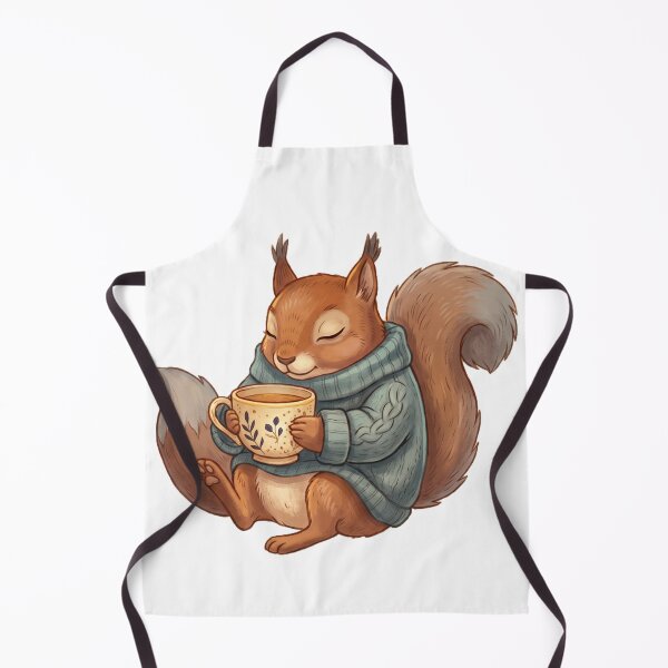 Item preview, Cozy Squirrel in Teal Sweater with Floral Teacup designed and sold by Tamer ⭐⭐⭐⭐⭐.