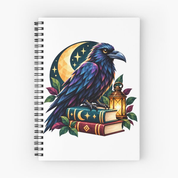 Item preview, Mystic Raven Reader – Geometric Book Lover Moon Art designed and sold by Digital Culture Studio.