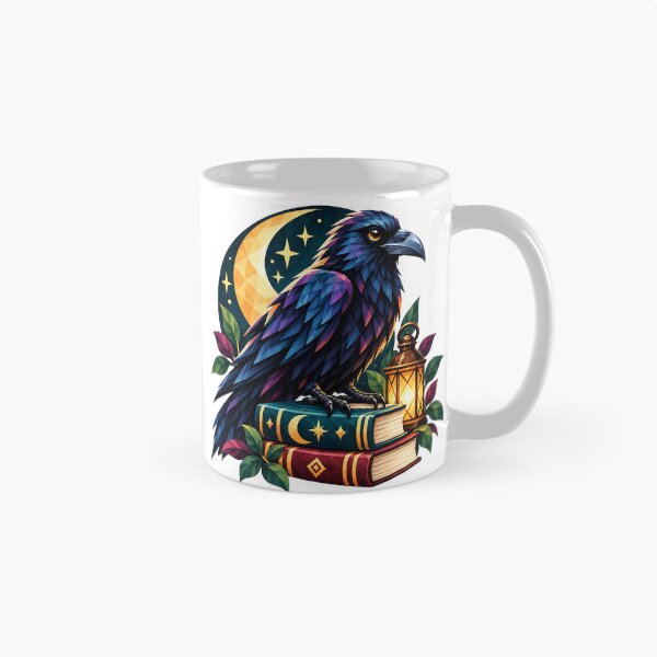 Item preview, Mystic Raven Reader – Geometric Book Lover Moon Art designed and sold by Digital Culture Studio.